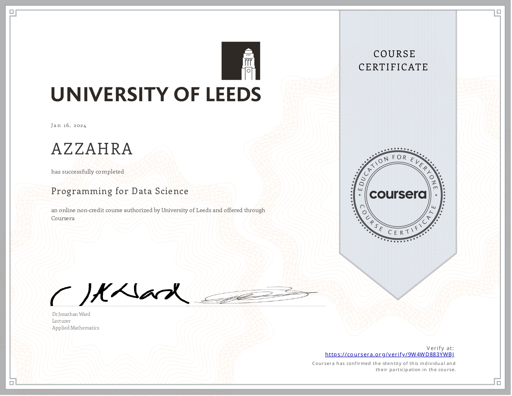 Data Science Certificate